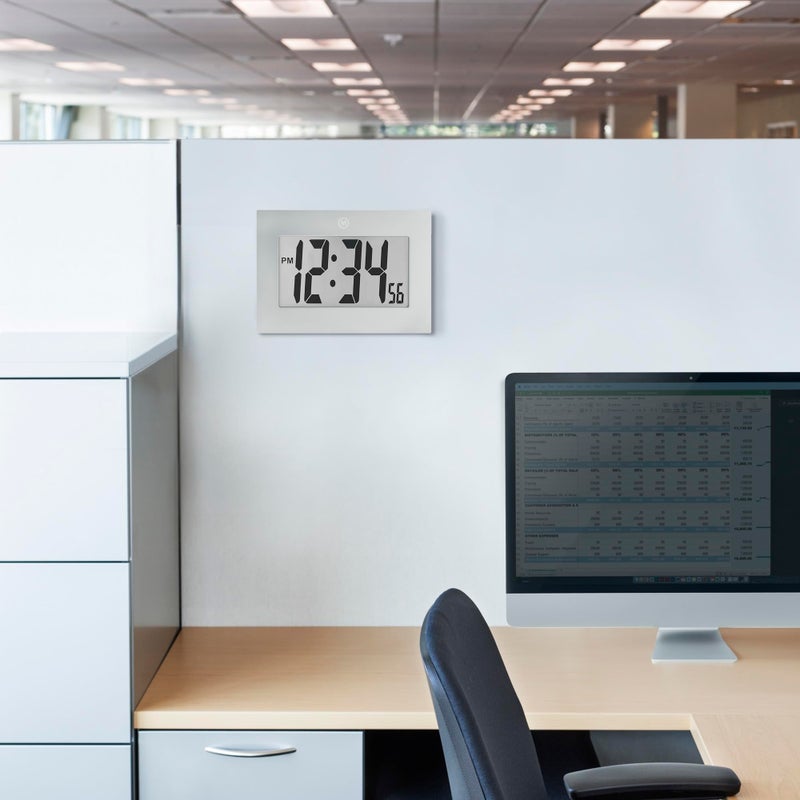 MARATHON Large Digital Wall Clock with 8â€ Display, Graphite Gray - Easy to Read - Image 4